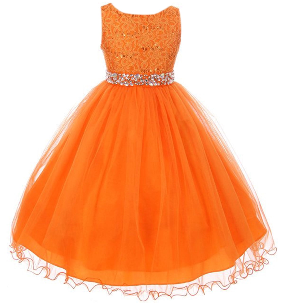 Pageant Flower Girl Dress Orange ...